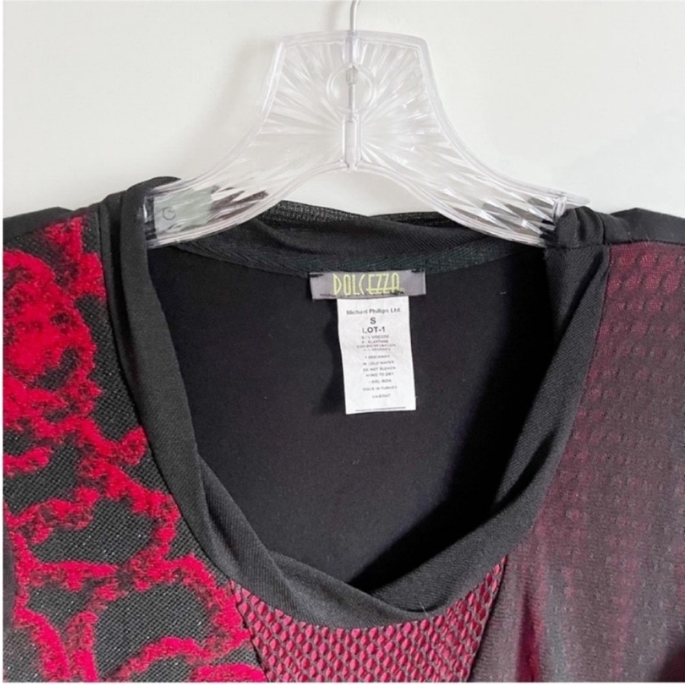 Dolcezza dress red black art to wear mesh sheer lace embroidered - Picture 7 of 9